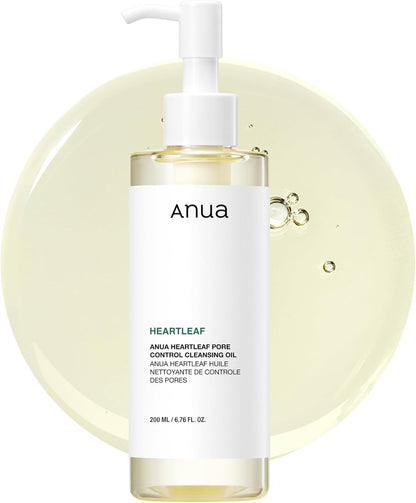ANUA Heartleaf Pore Control Cleansing Oil for Face, Makeup Blackhead Remover, Double Cleansing, Facial Cleanser, Mild Ingredients | 200ml