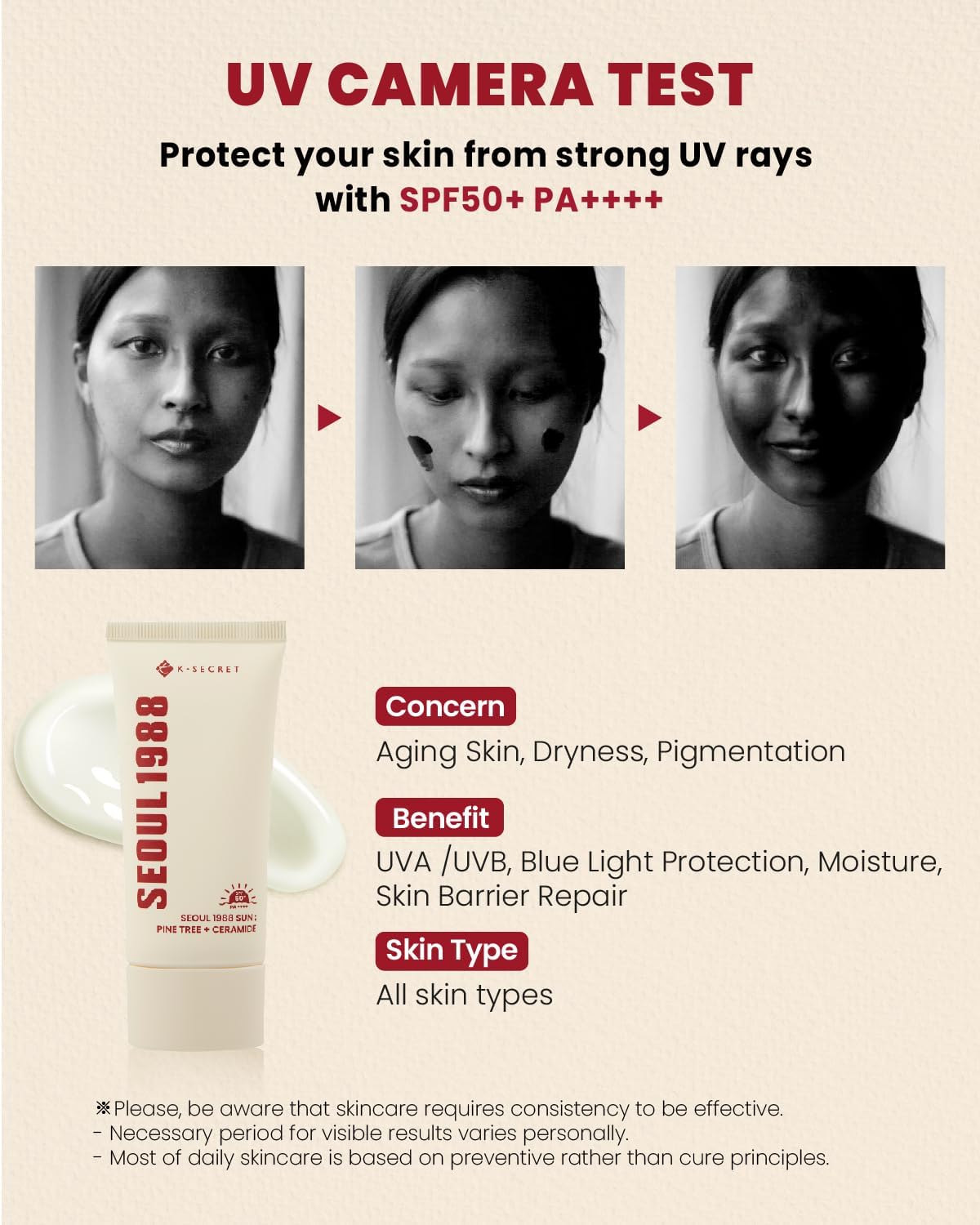 SEOUL 1988 Sun Pine Tree + Ceramide SPF50+ | K-Secret