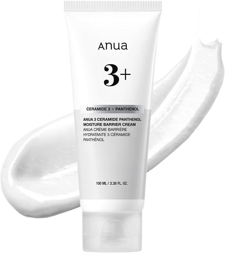 ANUA 3 Ceramide Panthenol Moisture Barrier Cream, Hydrating Face Moisturizer for Normal Skin, Panthenol, Ceramide, Centella for Skin Barrier Non Comedogenic, Korean Skincare (100ml/ 3.38 fl. oz.)