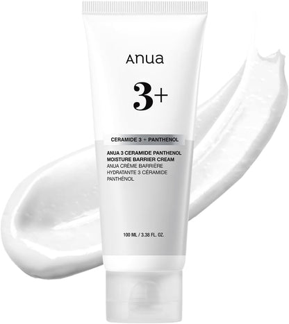 ANUA 3 Ceramide Panthenol Moisture Barrier Cream, Hydrating Face Moisturizer for Normal Skin, Panthenol, Ceramide, Centella for Skin Barrier Non Comedogenic, Korean Skincare (100ml/ 3.38 fl. oz.)