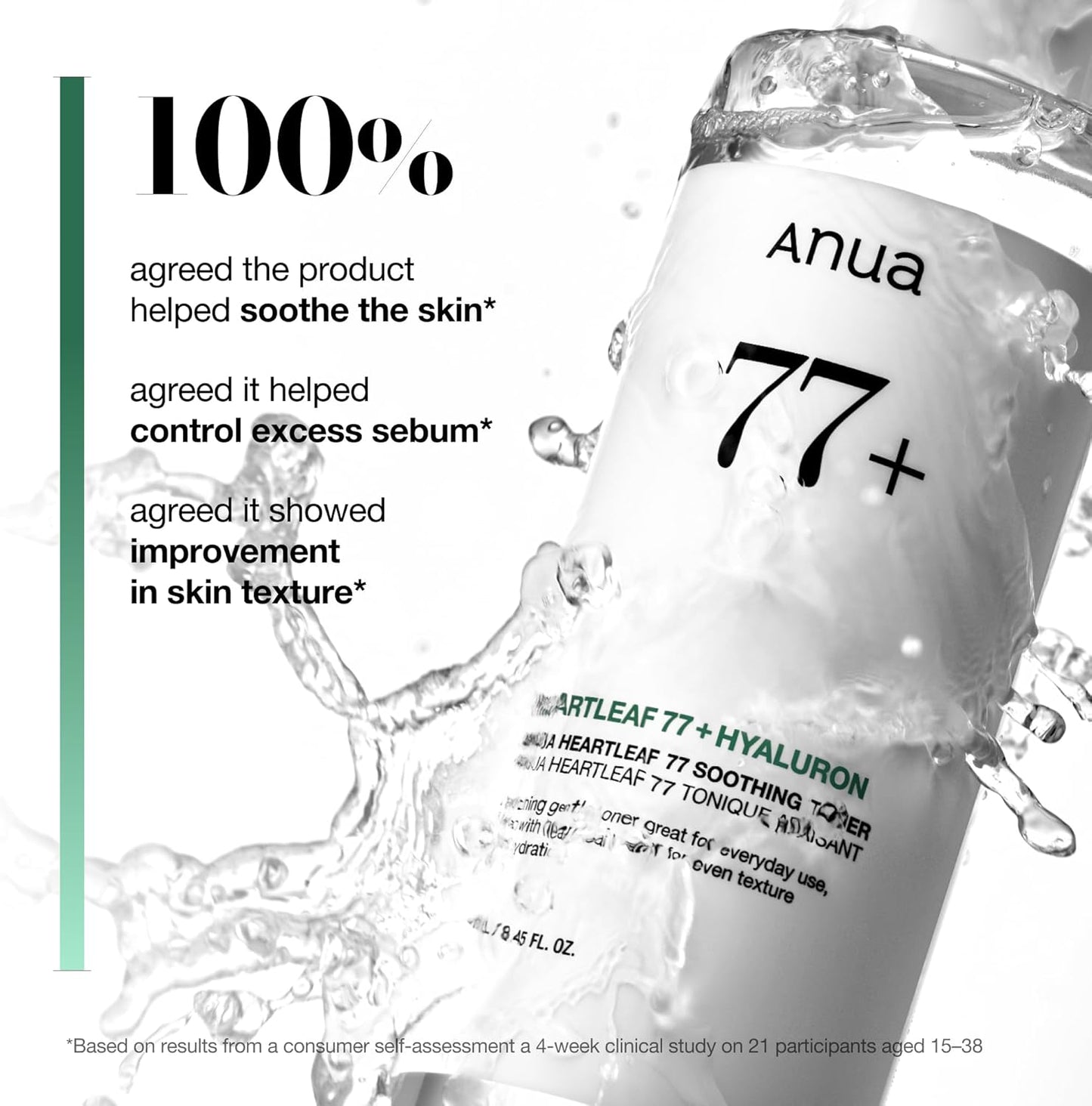 Anua Heartleaf 77% Soothing Toner I pH 5.5 Trouble Care, Calming Skin, Refreshing, Hydrating, Purifying, Cruelty Free, Vegan,(250ml / 8.45 fl.oz.)