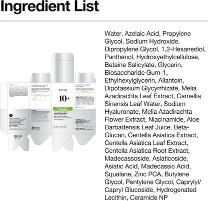 Anua Azelaic Acid 10 Hyaluron Redness Soothing Serum, Facial Serum for Sensitive skin, Hyaluronic Acid, Niacinamide, Spot Care, Natural Color, Vegan, Korean Skincare (30ml/ 1.01 fl oz.)