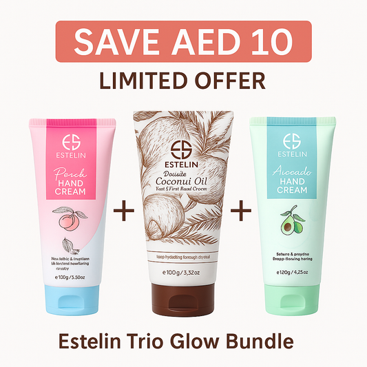 Estelin Trio Glow Bundle – Peach, Coconut & Avocado Cream Set