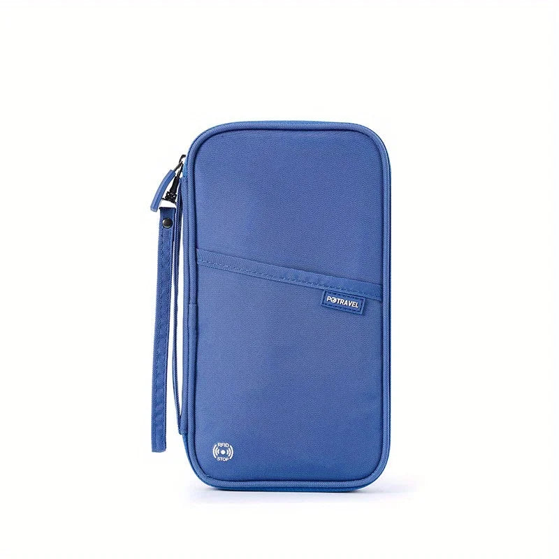 SafeTravel™ RFID Blocking Passport Wallet – Water-Resistant Multi-Functional Travel Organizer for 4+ Passports, Cards & Phone