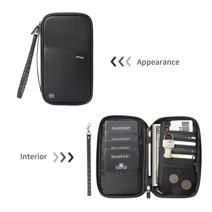 SafeTravel™ RFID Blocking Passport Wallet – Water-Resistant Multi-Functional Travel Organizer for 4+ Passports, Cards & Phone