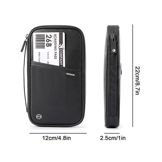 SafeTravel™ RFID Blocking Passport Wallet – Water-Resistant Multi-Functional Travel Organizer for 4+ Passports, Cards & Phone