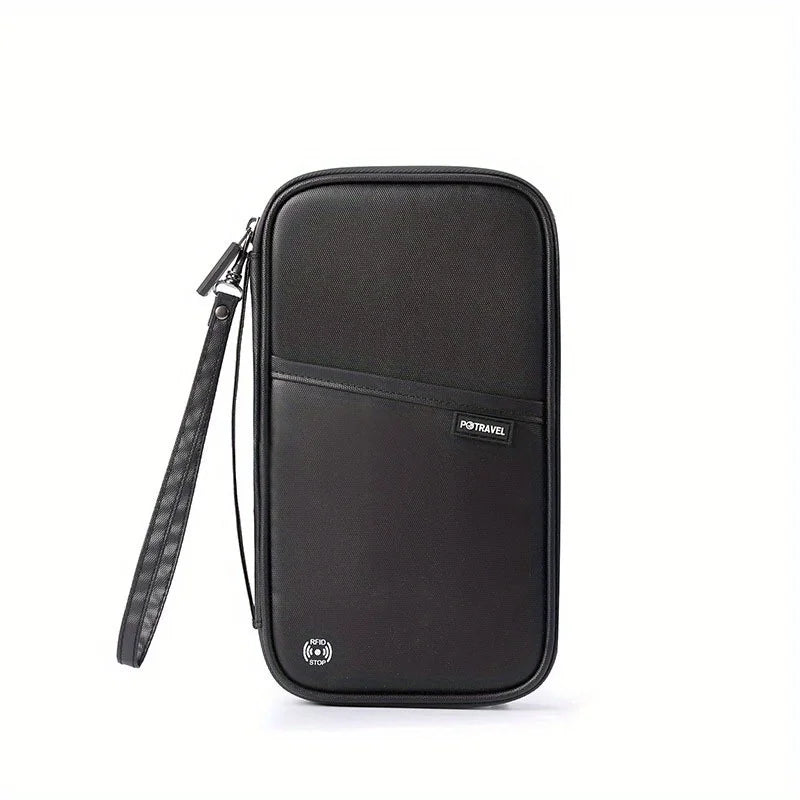 SafeTravel™ RFID Blocking Passport Wallet – Water-Resistant Multi-Functional Travel Organizer for 4+ Passports, Cards & Phone