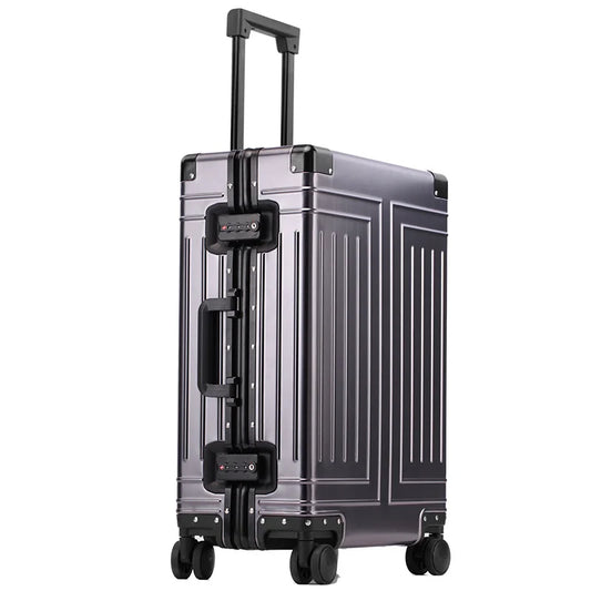 Luxury Aluminum-Magnesium Alloy Luggage | 20"/24"/28" Spinner Suitcase with TSA Locks | Lightweight Travel Carry-On & Checked Bag