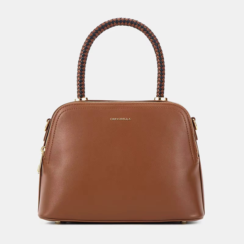 Chrisbella Shell-Shaped Leather Handbag with Matching Wallet