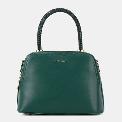 Chrisbella Shell-Shaped Leather Handbag with Matching Wallet