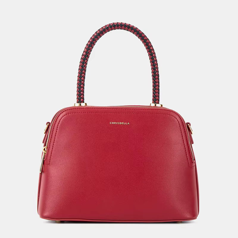 Chrisbella Shell-Shaped Leather Handbag with Matching Wallet